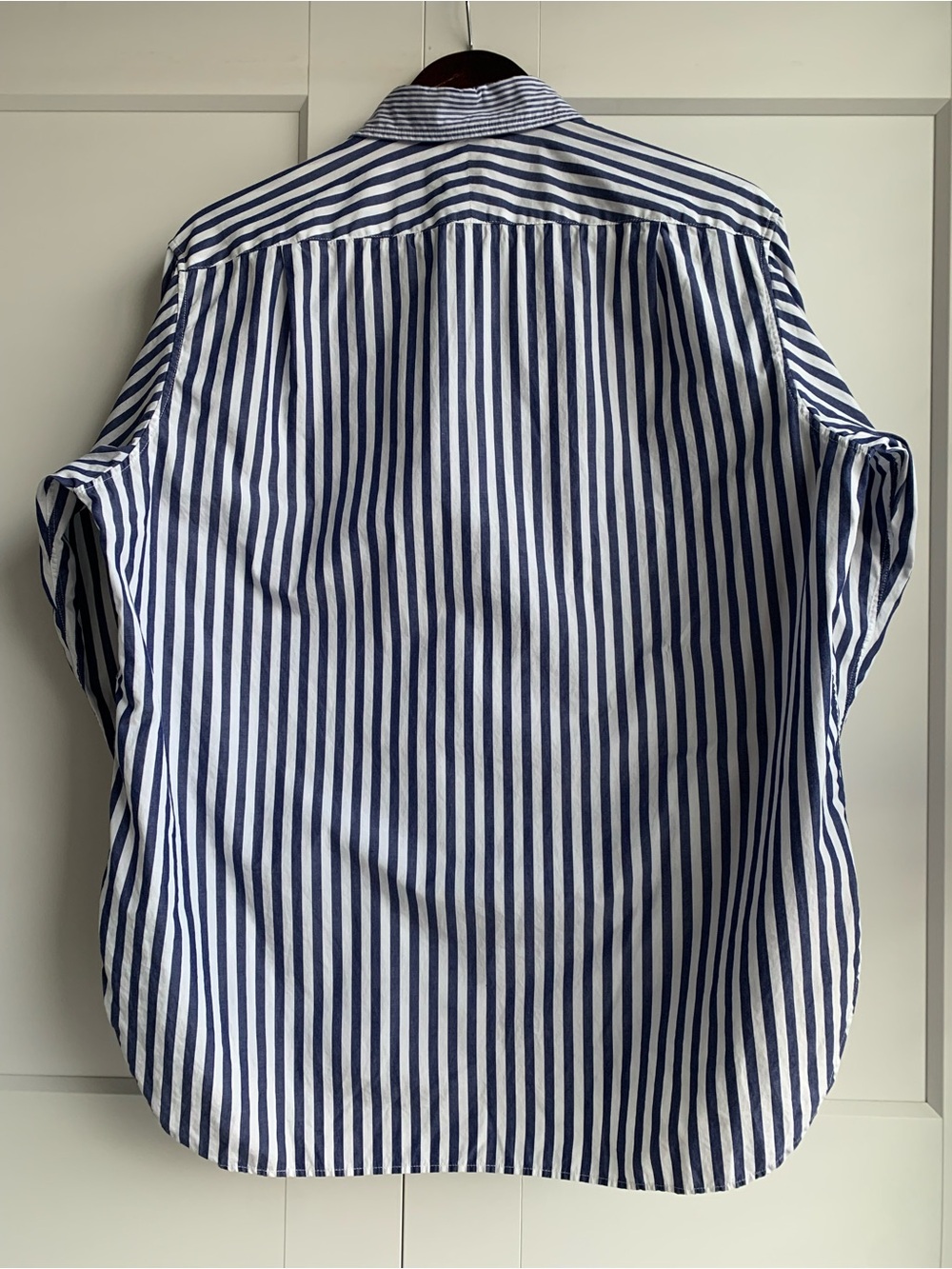 Rag & Bone Women Blue and White Vertical Stripe Dress Shirt size l - Picture 2 of 12
